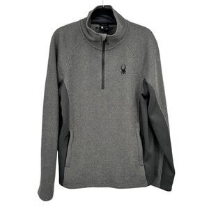 Spyder Men’s 1/4 Zip Pullover Jacket Gray Size Large